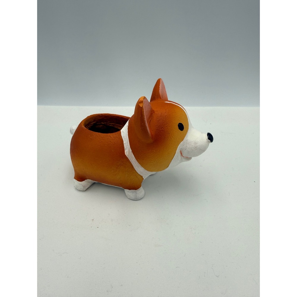 Unbranded Corgi Dog Planter Pot Small Orange Good Resin Animal Succulent